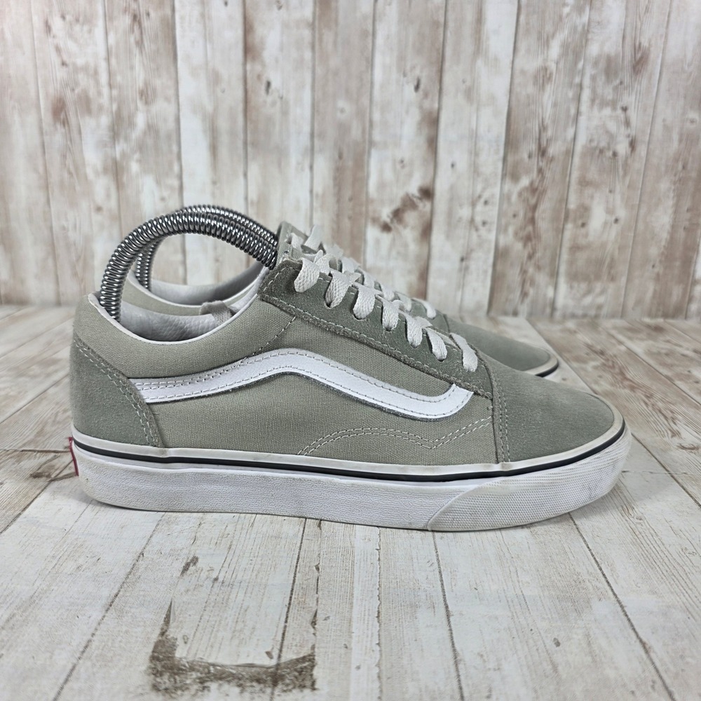 Vans Old Skool Sage Green Suede Canvas Low Top Sneakers Womens 7.5 Mens 6.0
